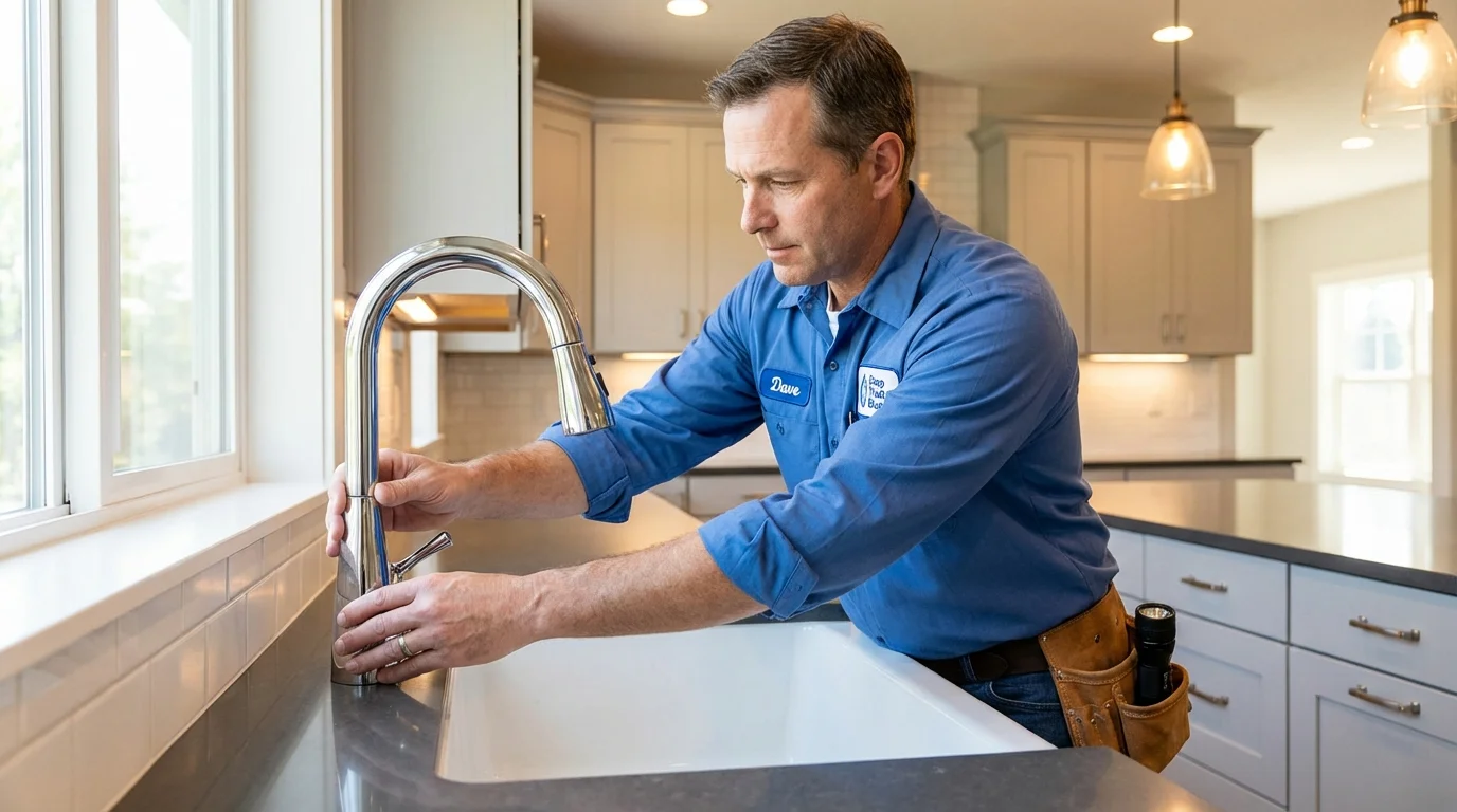 Kitchen faucet installation by Johns Plumbing LLC in New Milford